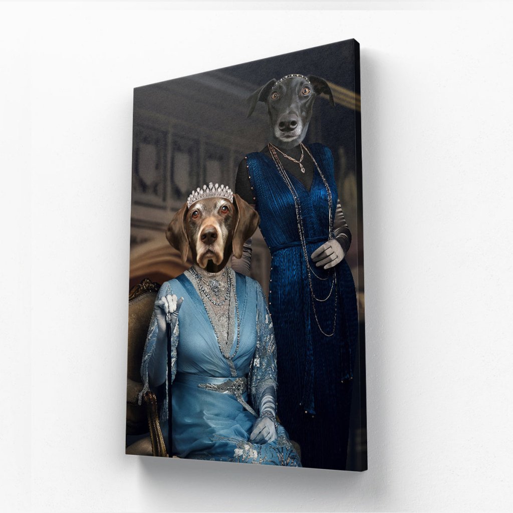 Pet Portraits | Dowager Countess & Lady Mary (Downton Abbey Inspired): Custom Pet Canvas | Paw & Glory