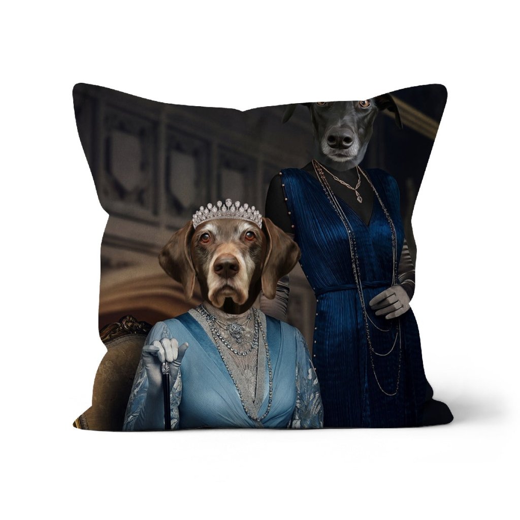 Pet Portraits | Dowager Countess & Lady Mary (Downton Abbey Inspired): Custom Pet Pillow | Paw & Glory