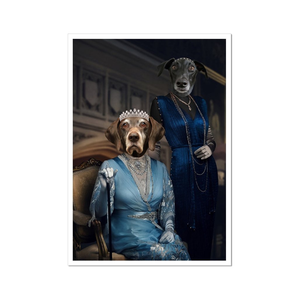 Dowager Countess & Lady Mary (Downton Abbey Inspired): Custom Pet Portrait - Paw & Glory - Dog Portraits - Pet Portraits