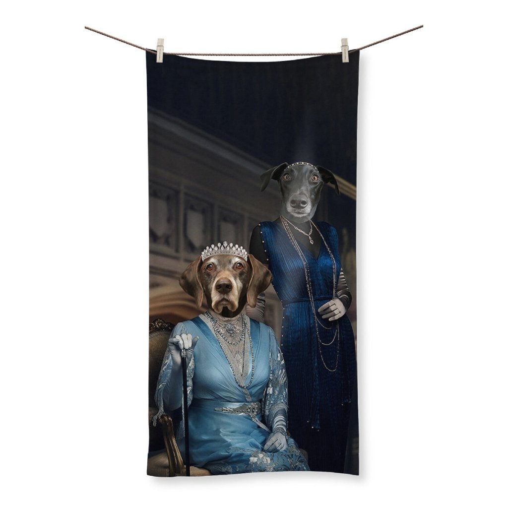 Pet Portraits | Dowager Countess & Lady Mary (Downton Abbey Inspired): Custom Pet Towel | Paw & Glory