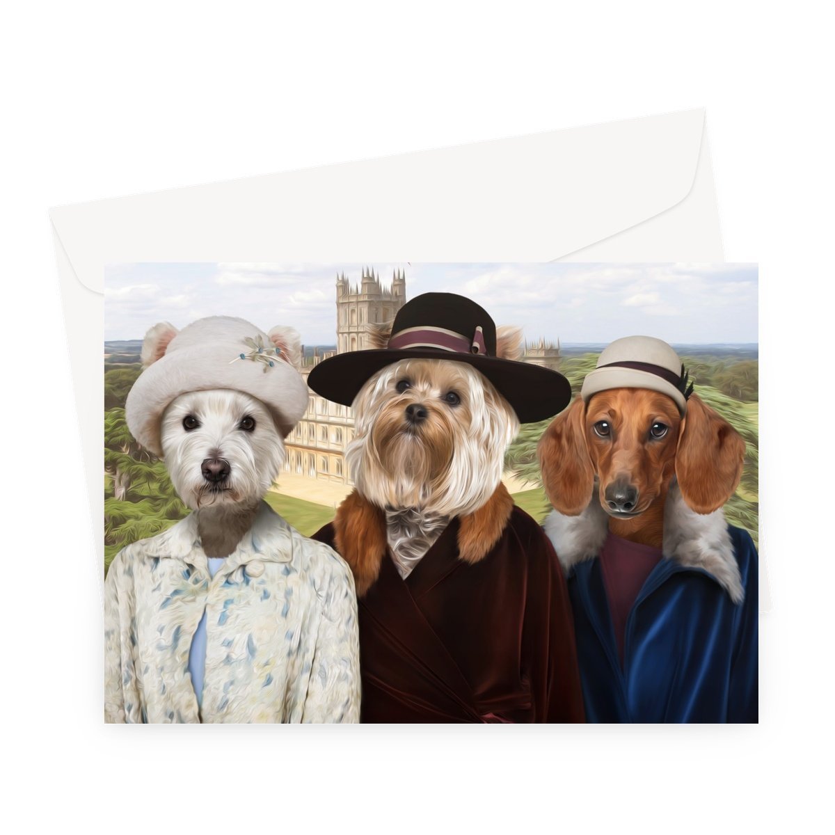 Pet Portraits | Downton Ladies: Custom Pet Greeting Card | Paw & Glory