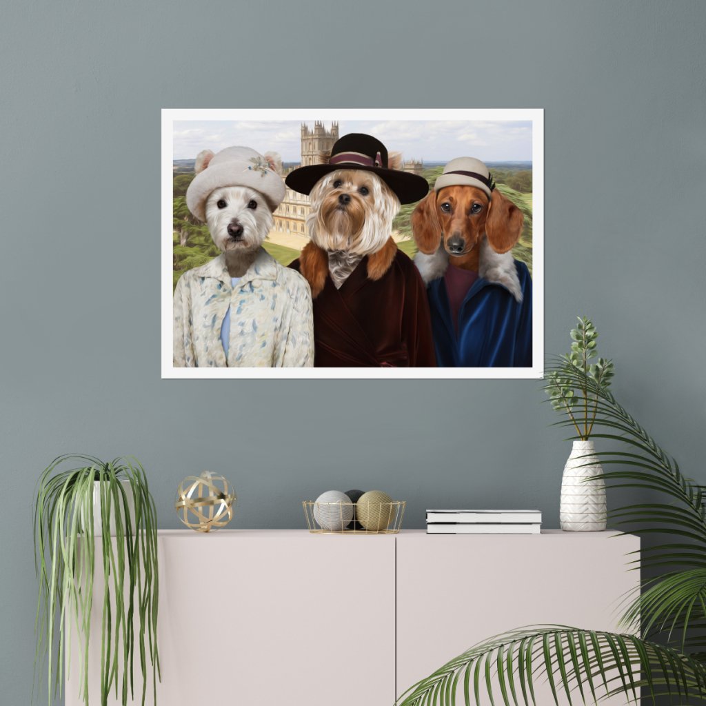 Downton Ladies: Custom Pet Poster - Paw & Glory - Dog Portraits - Pet Portraits