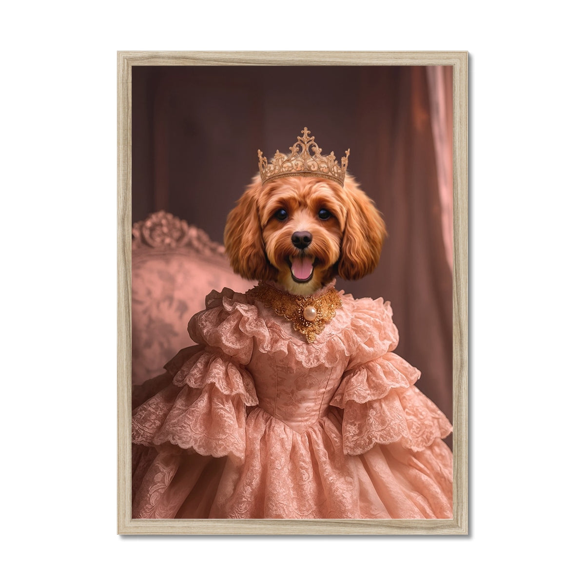 Pet Portraits | The Spoiled Princess: Custom Pet Framed Portrait | Paw & Glory
