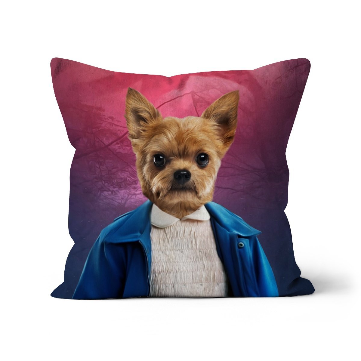 Pet Portraits | Eleven (Stranger Things Inspired): Custom Pet Pillow | Paw & Glory