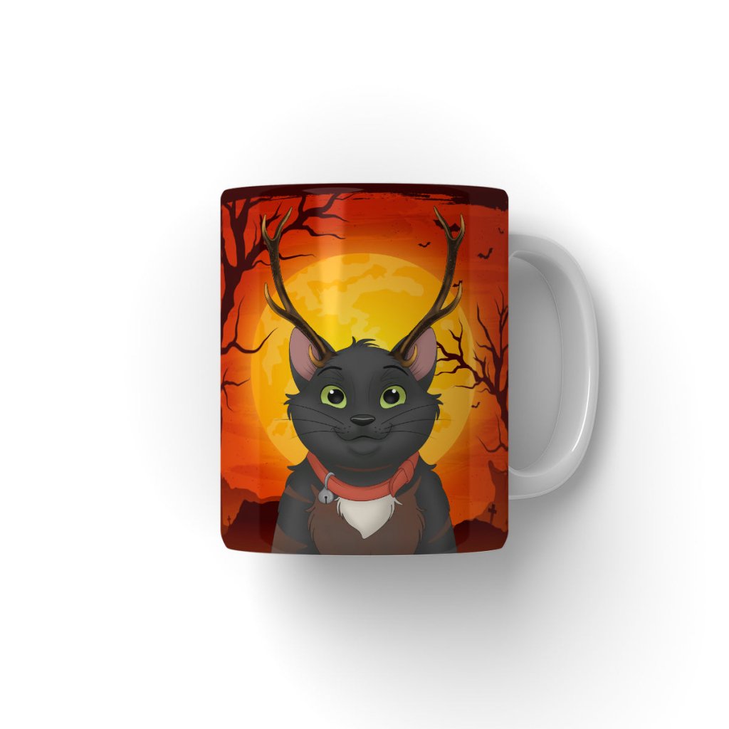 Pet Portraits | Elk Antler: Cartoon Pet Coffee Mug | Paw & Glory
