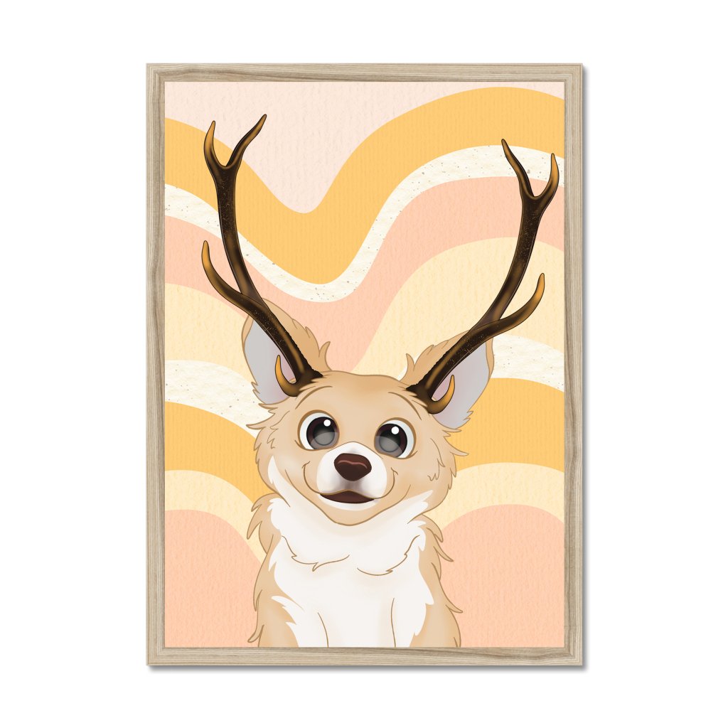 Pet Portraits | Elk Antlers: Cartoon Pet Portrait | Paw & Glory