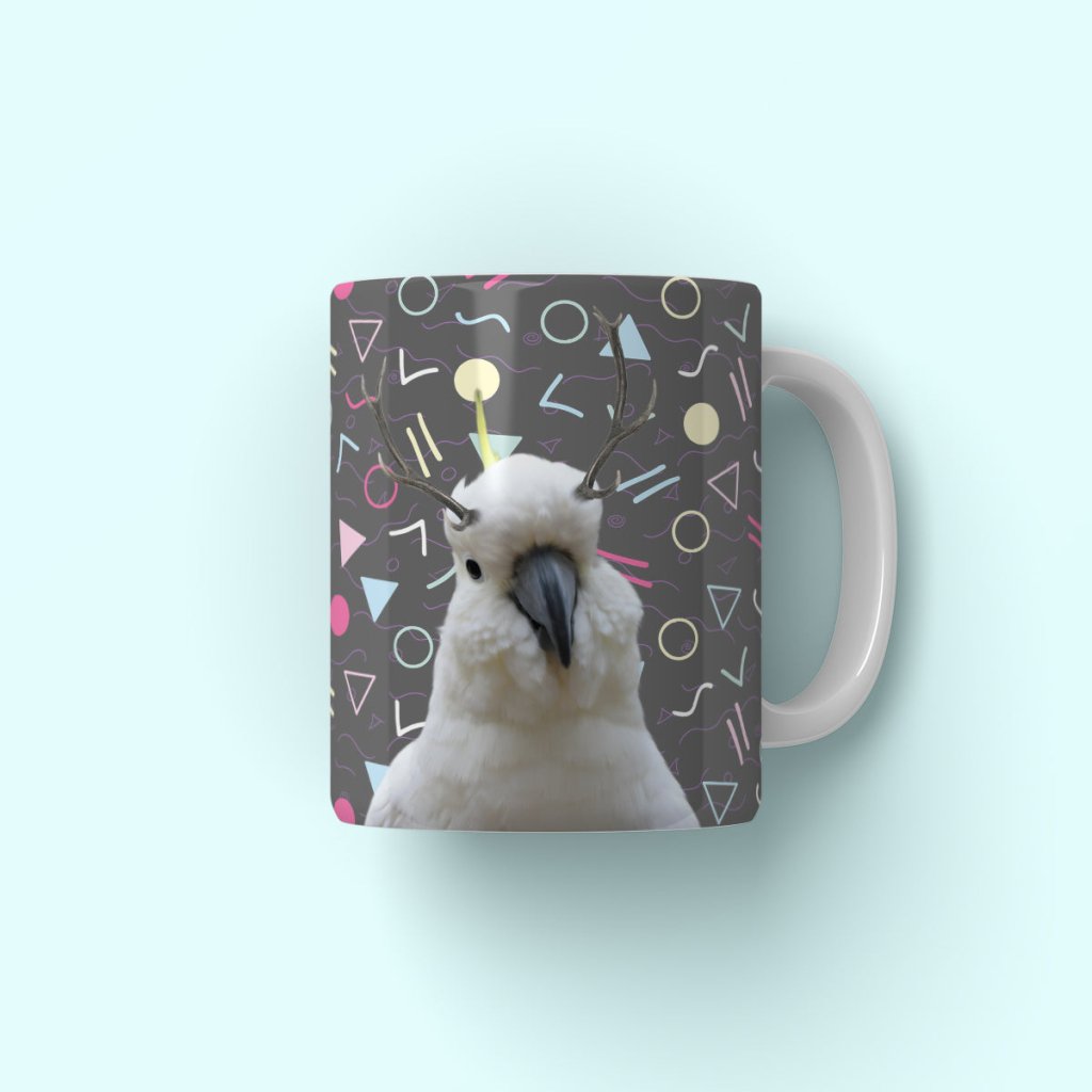 Elk Antlers: Minimalist Pet Coffee Mug - Paw & Glory - Dog Portraits - Pet Portraits