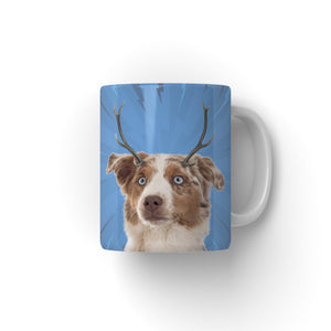 Elk Antlers: Minimalist Pet Coffee Mug - Paw & Glory - Dog Portraits - Pet Portraits