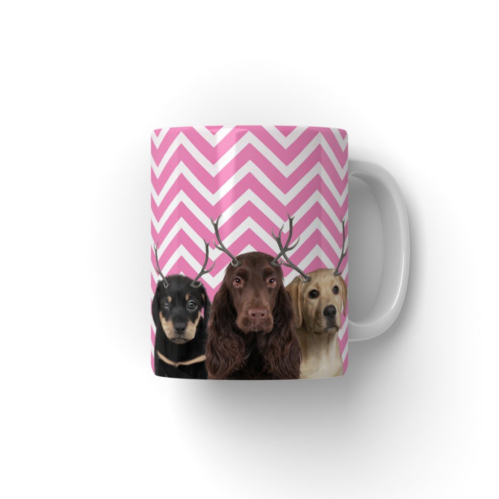 Elk Antlers: Minimalist Pet Coffee Mug - Paw & Glory - Dog Portraits - Pet Portraits