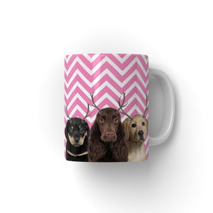 Elk Antlers: Minimalist Pet Coffee Mug - Paw & Glory - Dog Portraits - Pet Portraits