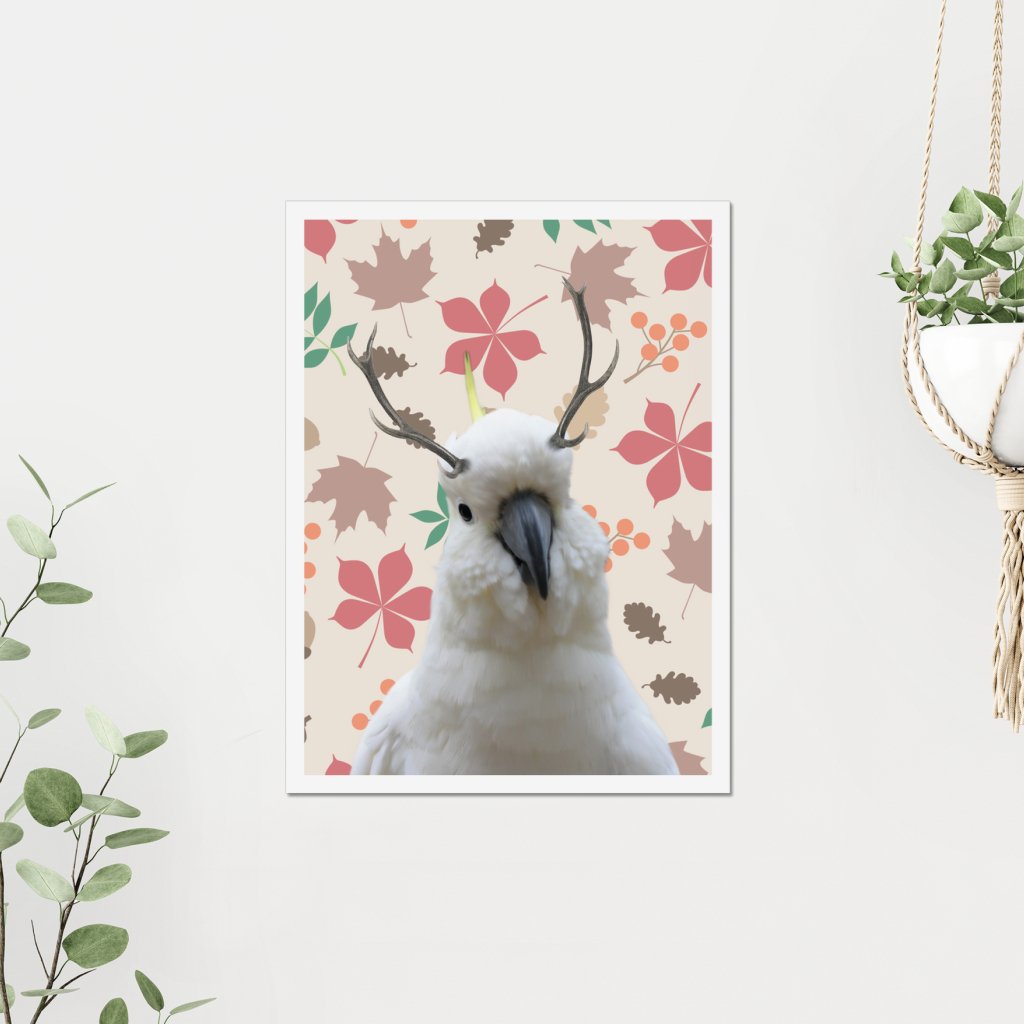 Pet Portraits | Elk Antlers: Minimalist Pet Poster | Paw & Glory