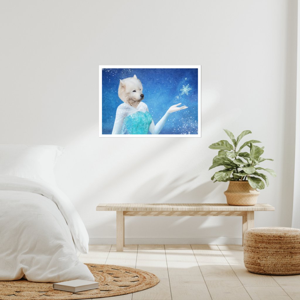 Pet Portraits | Elsa (Frozen Inspired): Custom Pet Poster | Paw & Glory