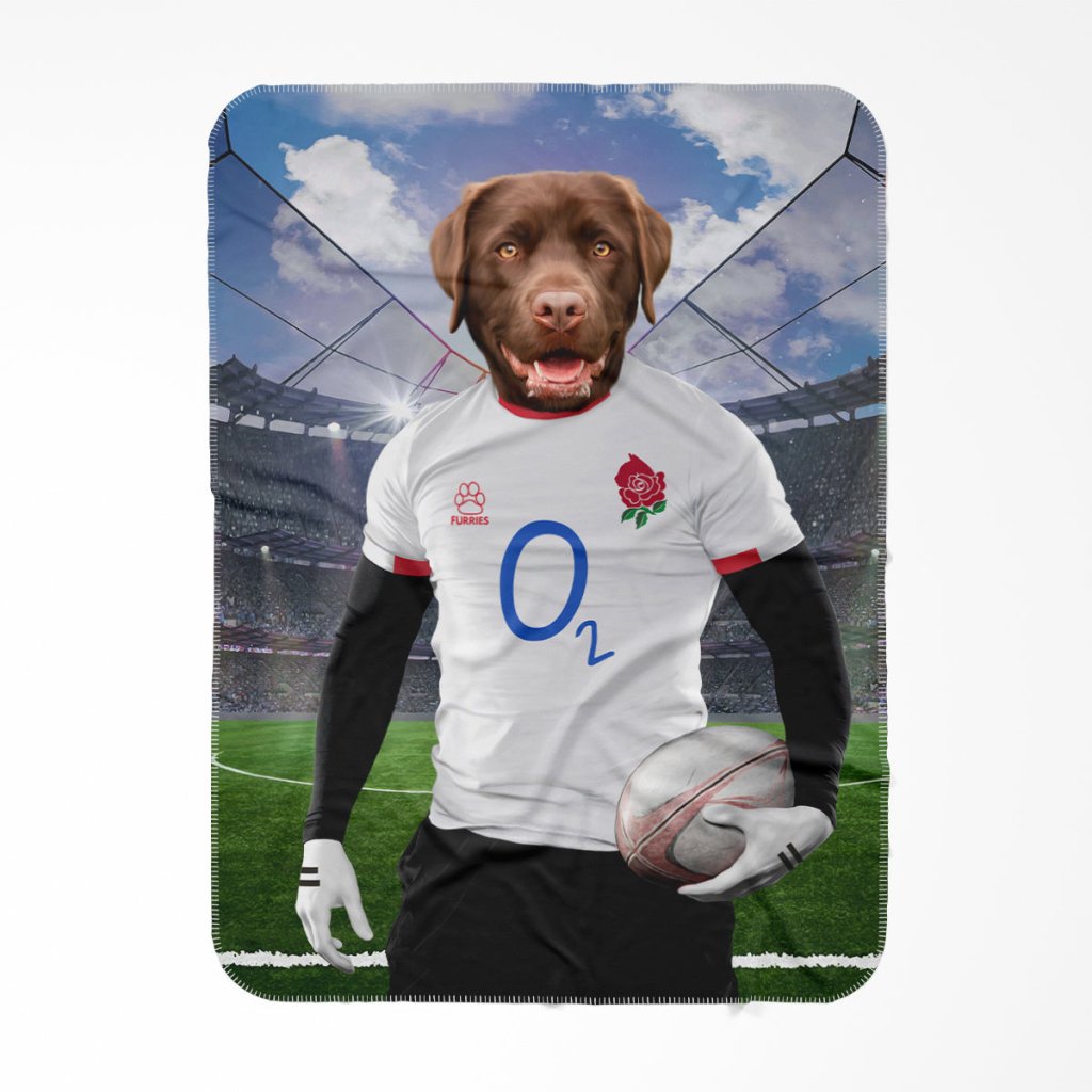 Pet Portraits | England Rugby Team: Custom Pet Blanket | Paw & Glory