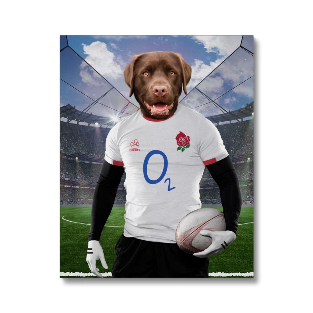 Pet Portraits | England Rugby Team: Custom Pet Canvas | Paw & Glory