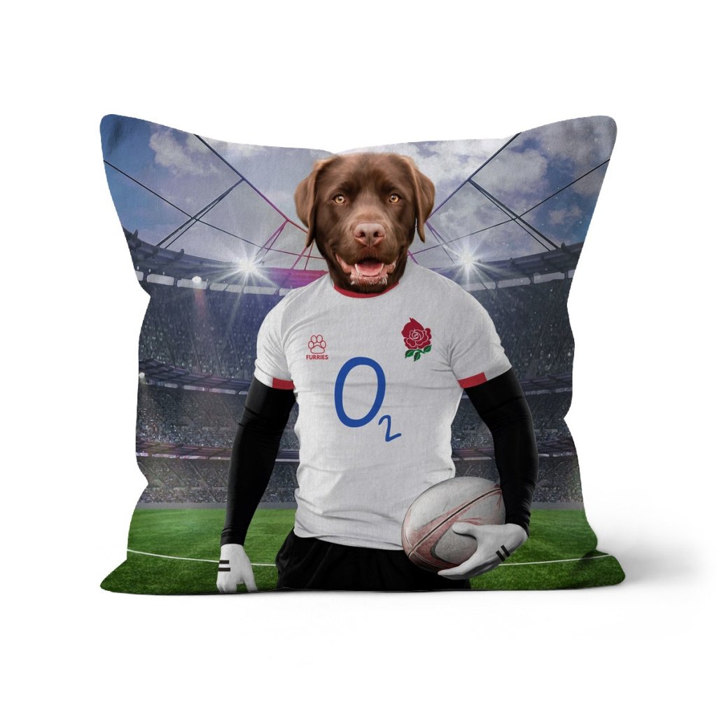 Pet Portraits | England Rugby Team: Custom Pet Pillow | Paw & Glory