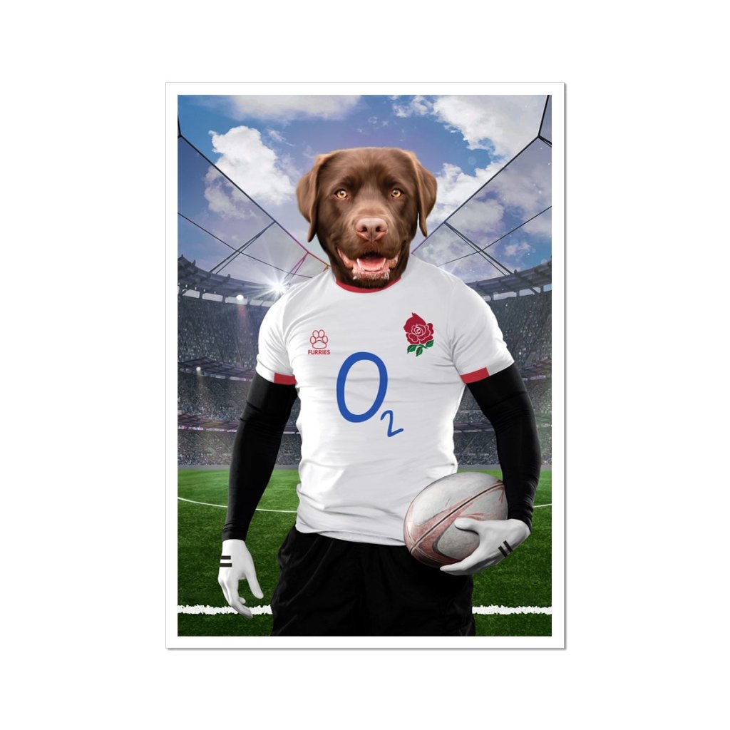 Pet Portraits | England Rugby Team: Custom Pet Poster | Paw & Glory