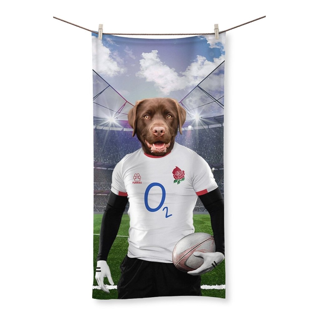 Pet Portraits | England Rugby Team: Custom Pet Towel | Paw & Glory