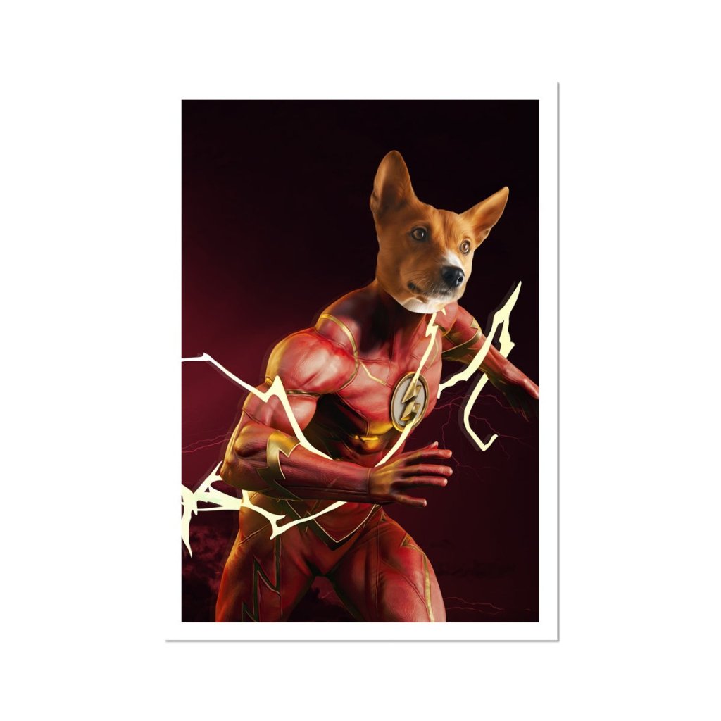 Pet Portraits | Flash (Marvel Inspired): Custom Pet Poster | Paw & Glory
