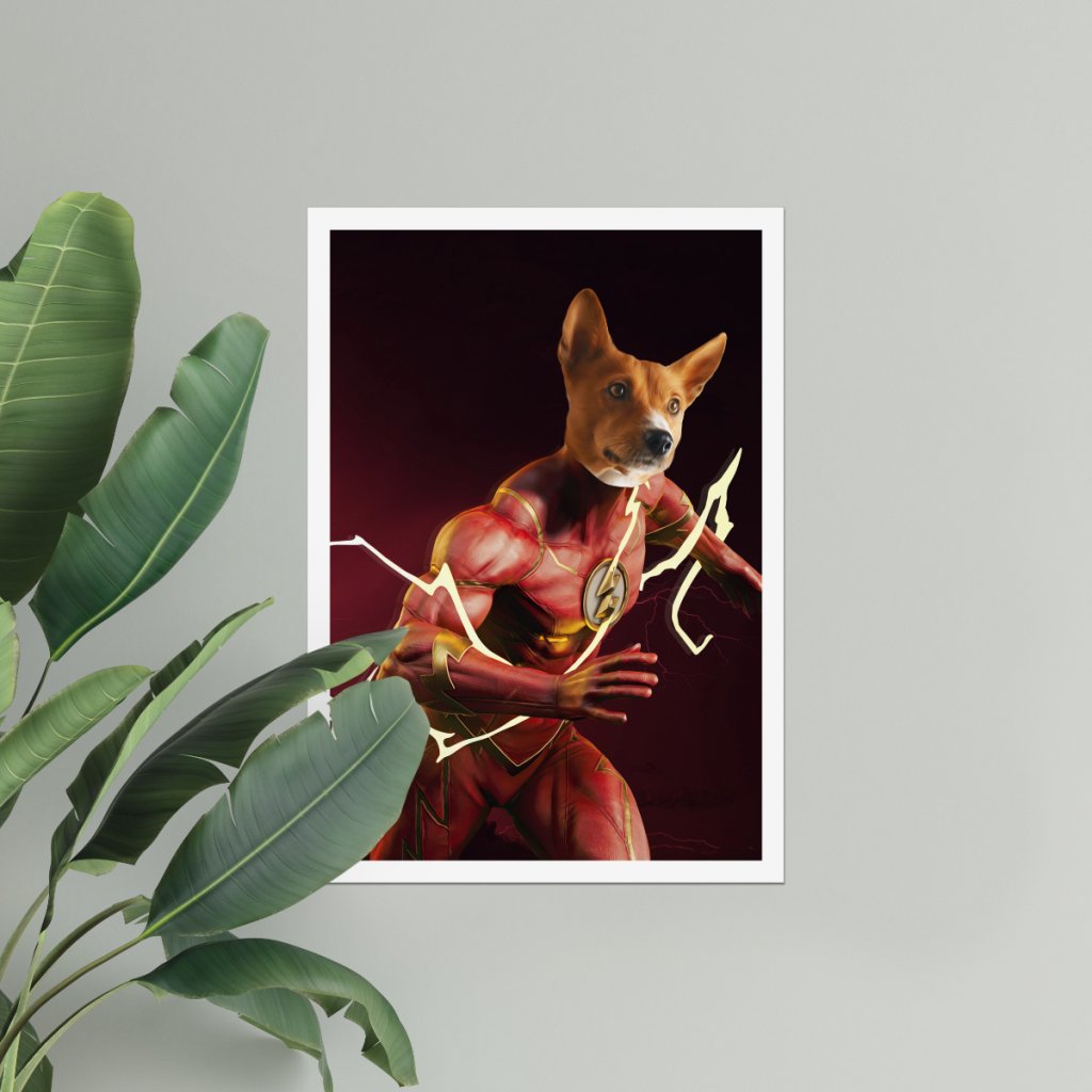 Pet Portraits | Flash (Marvel Inspired): Custom Pet Poster | Paw & Glory