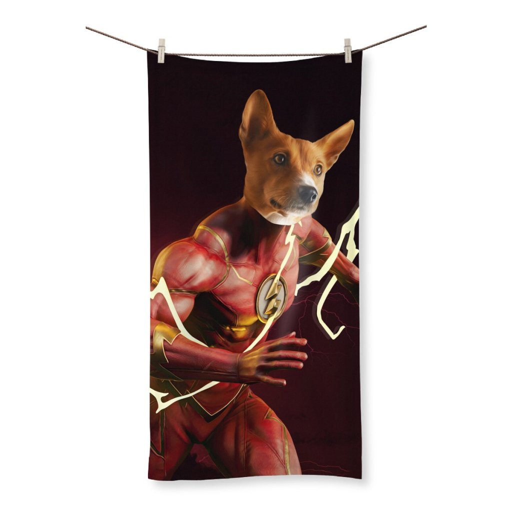 Pet Portraits | Flash (Marvel Inspired): Custom Pet Towel | Paw & Glory