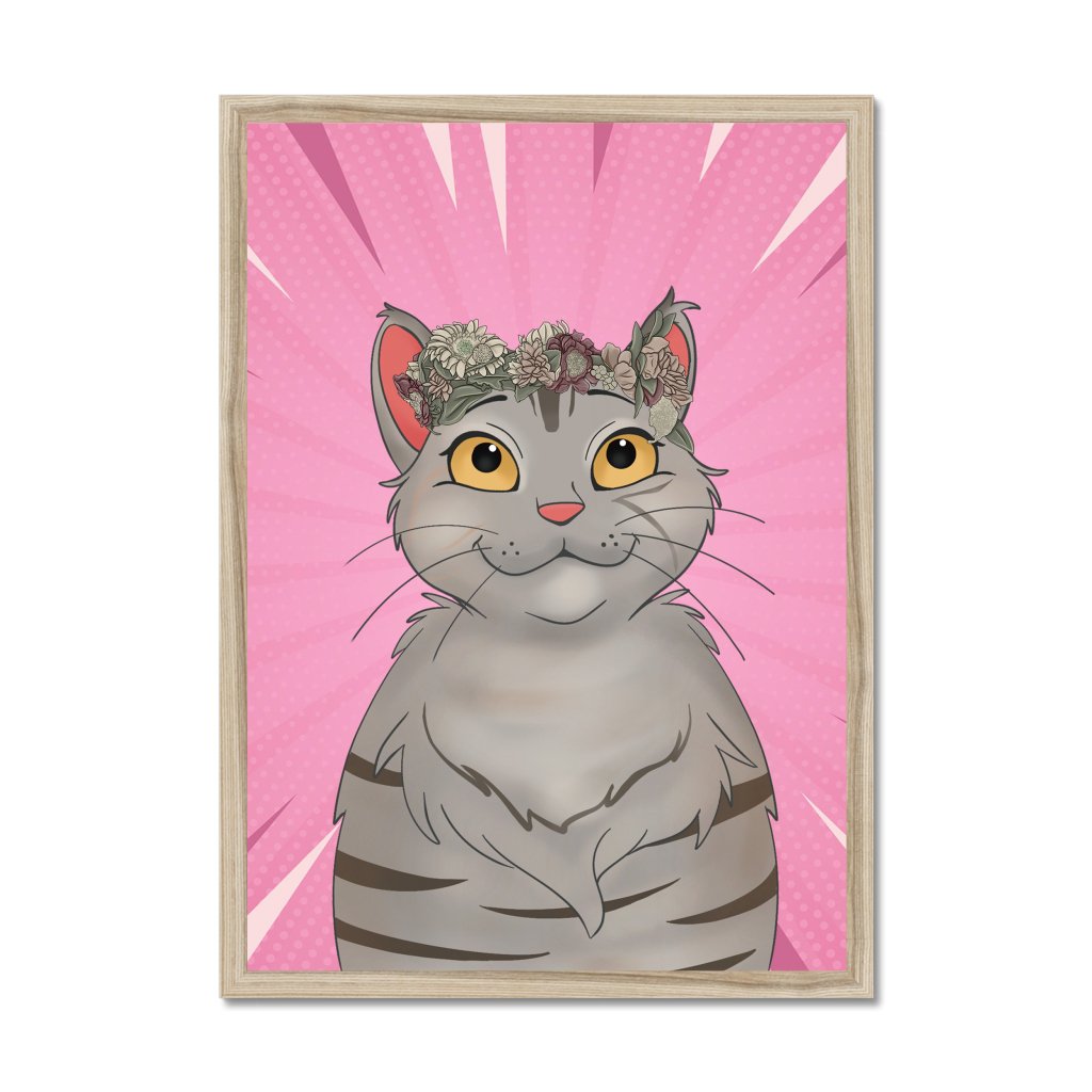 Pet Portraits | Floral Crown: Cartoon Pet Portrait | Paw & Glory