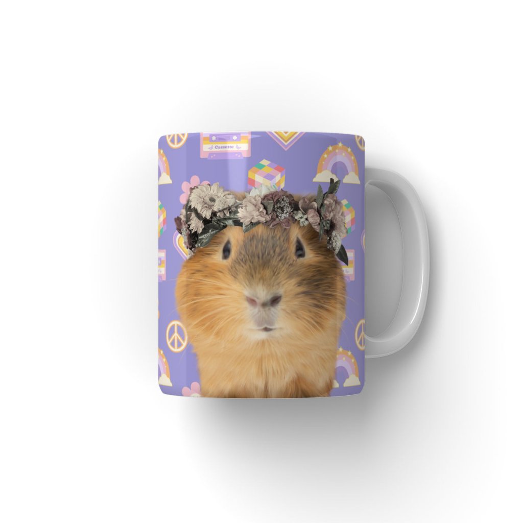 Pet Portraits | Floral Crown: Minimalist Pet Coffee Mug | Paw & Glory
