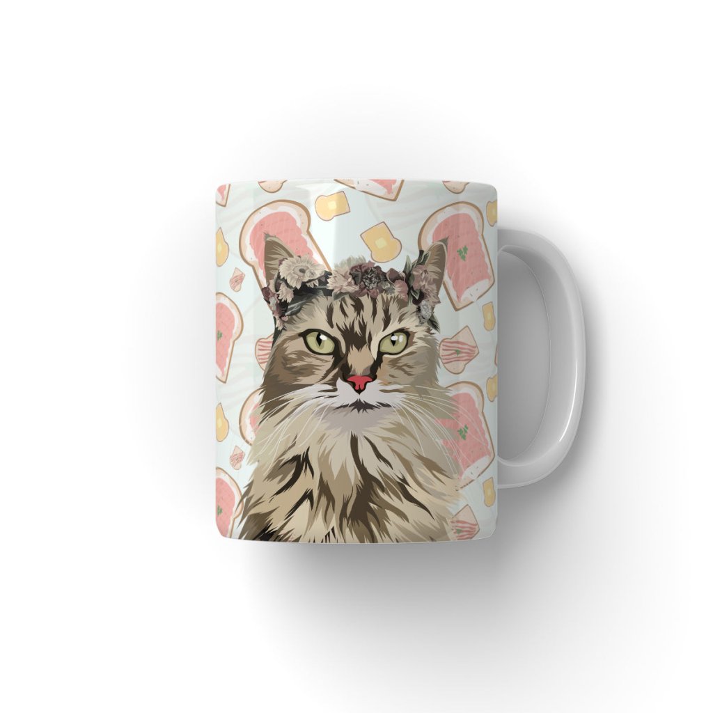Pet Portraits | Floral Crown: Modern Pet Coffee Mug | Paw & Glory