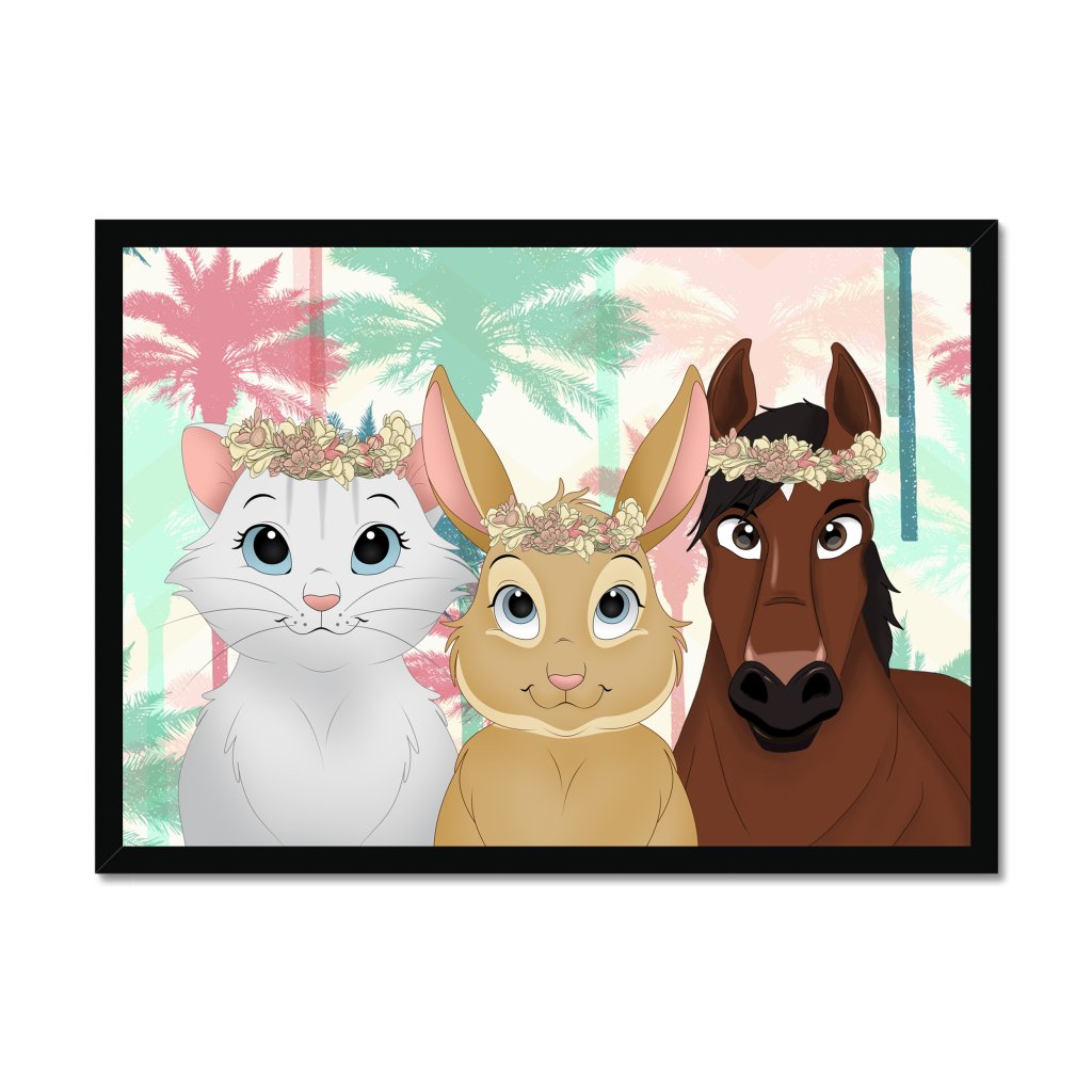 Pet Portraits | Flower Bud Crown: Cartoon Pet Portrait | Paw & Glory