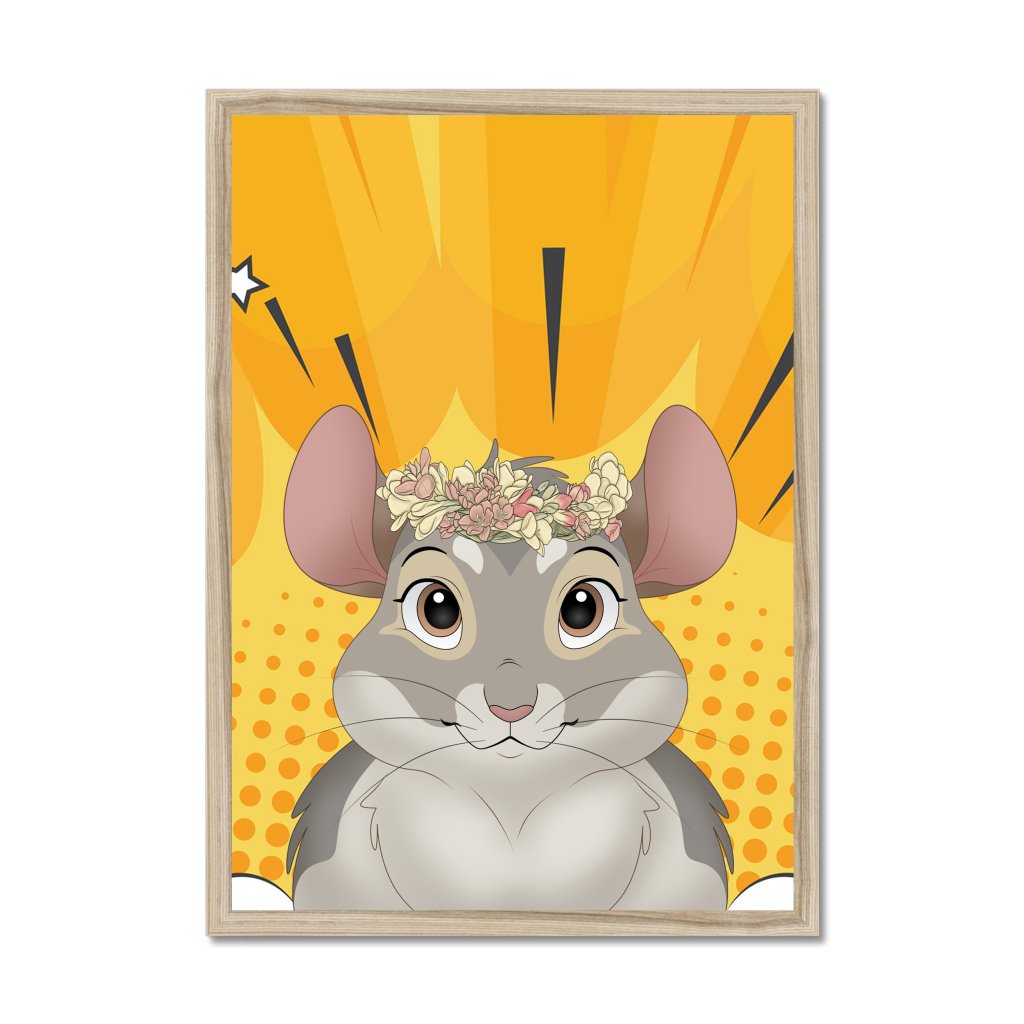 Flower Bud Crown: Cartoon Pet Portrait - Paw & Glory - Dog Portraits - Pet Portraits