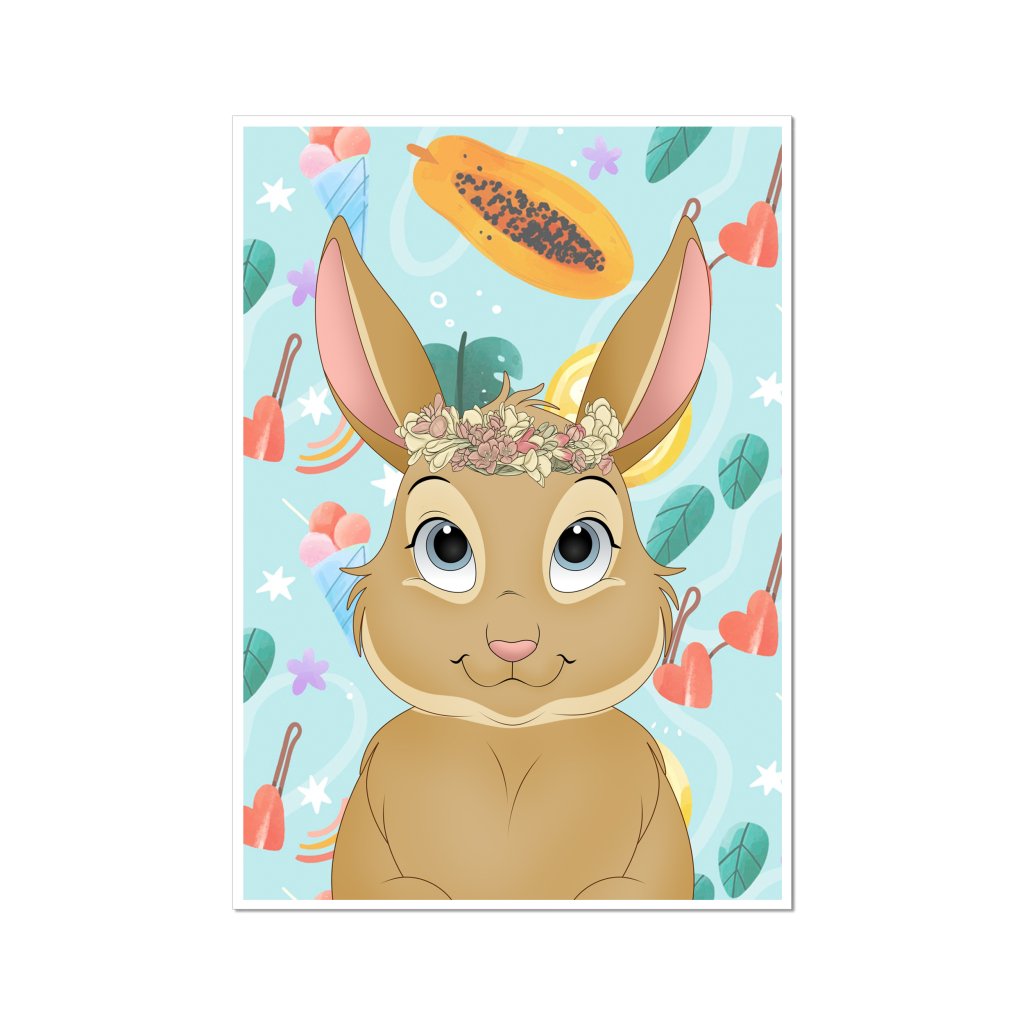 Pet Portraits | Flower Bud Crown: Cartoon Pet Portrait | Paw & Glory