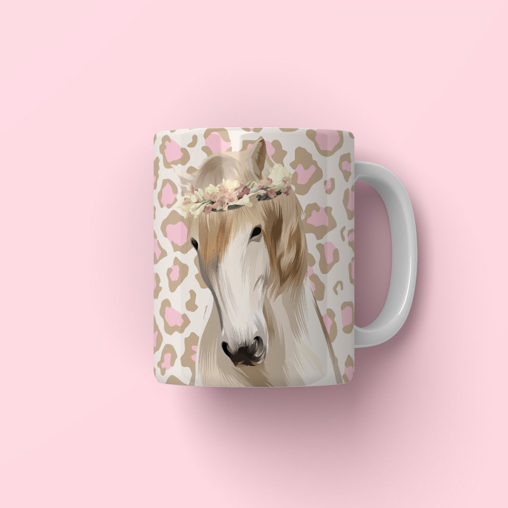 Pet Portraits | Flower Bud Crown: Modern Pet Coffee Mug | Paw & Glory