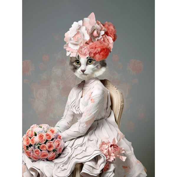 Flower Princess: Custom Digital Download Pet Portrait | royal pet portrait | Paw & Glory