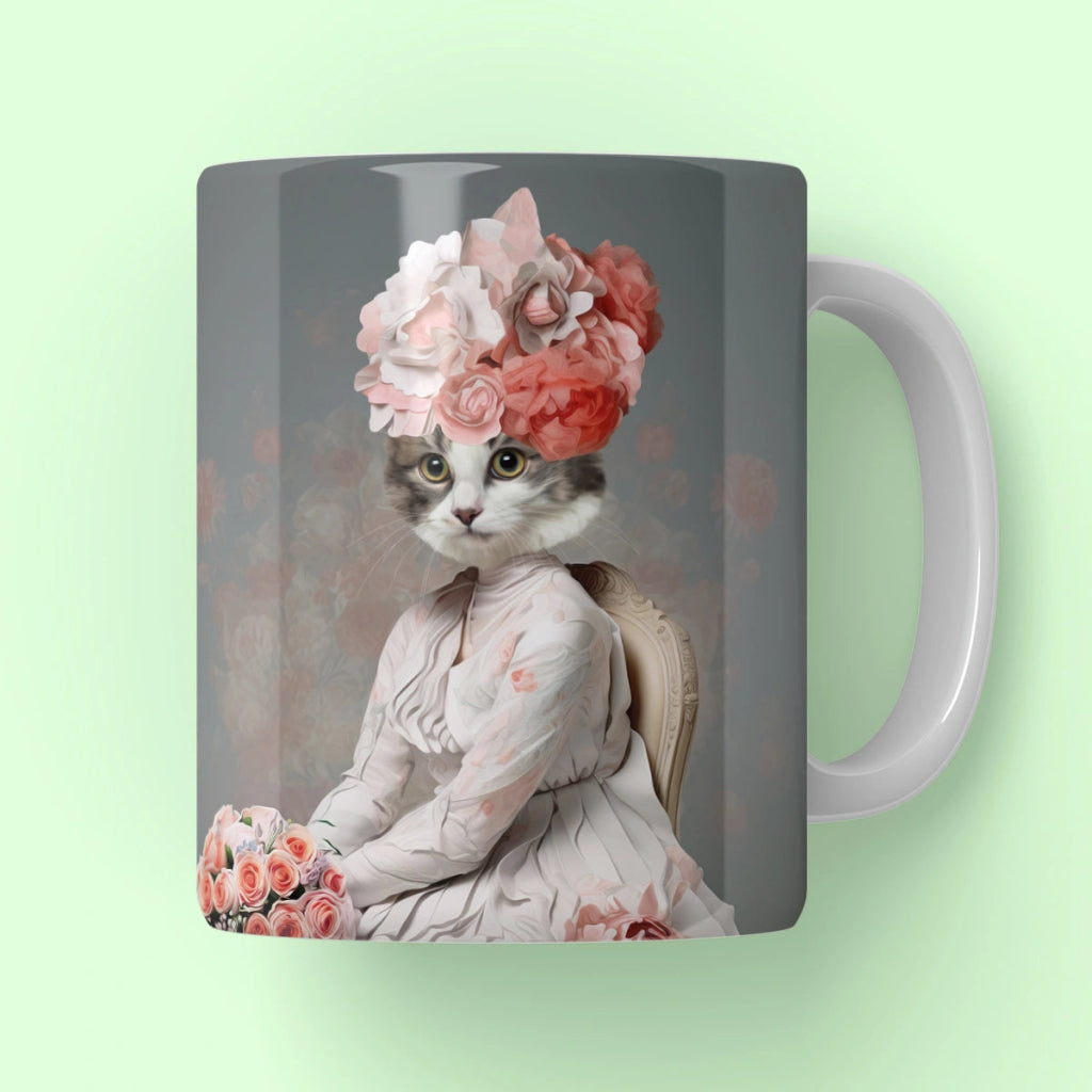 Pet Portraits | Flower Princess: Custom Pet Coffee Mug | Paw & Glory
