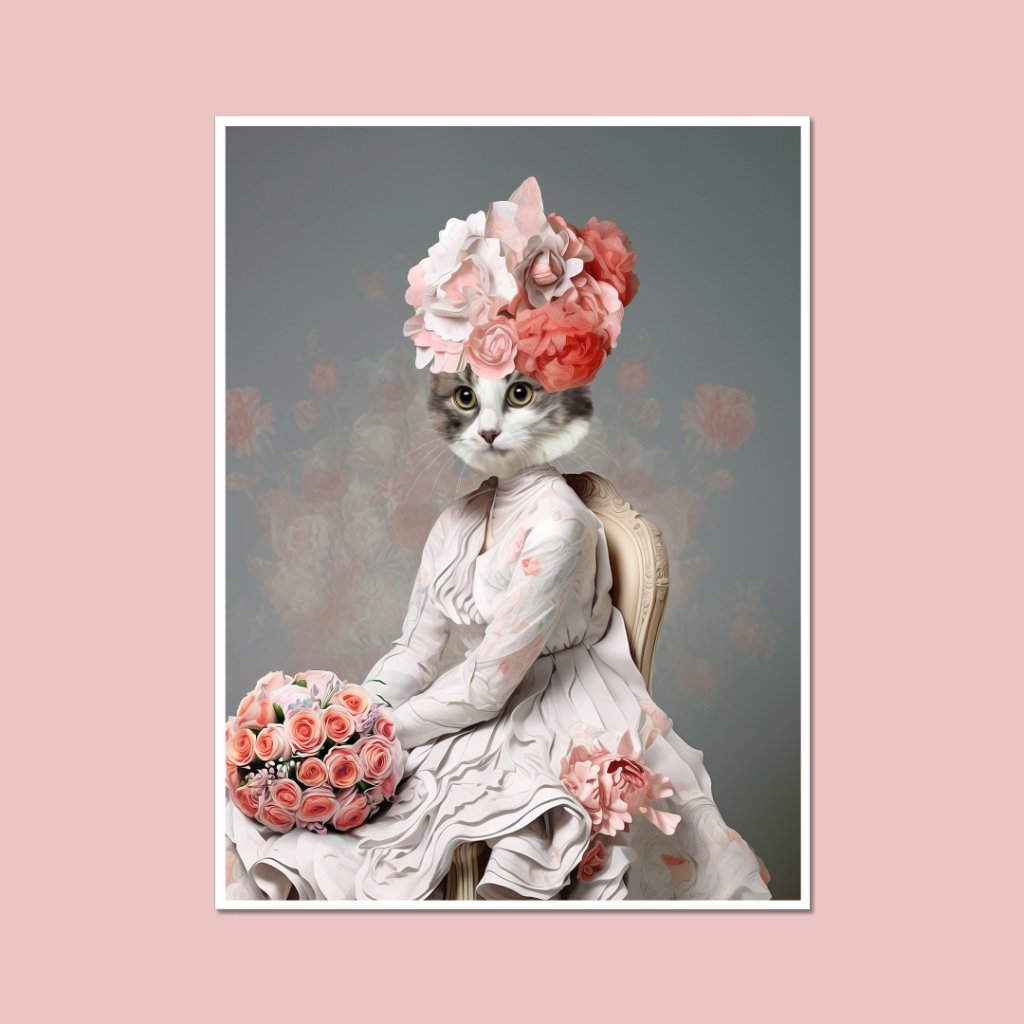 Pet Portraits | Flower Princess: Custom Pet Poster | Paw & Glory