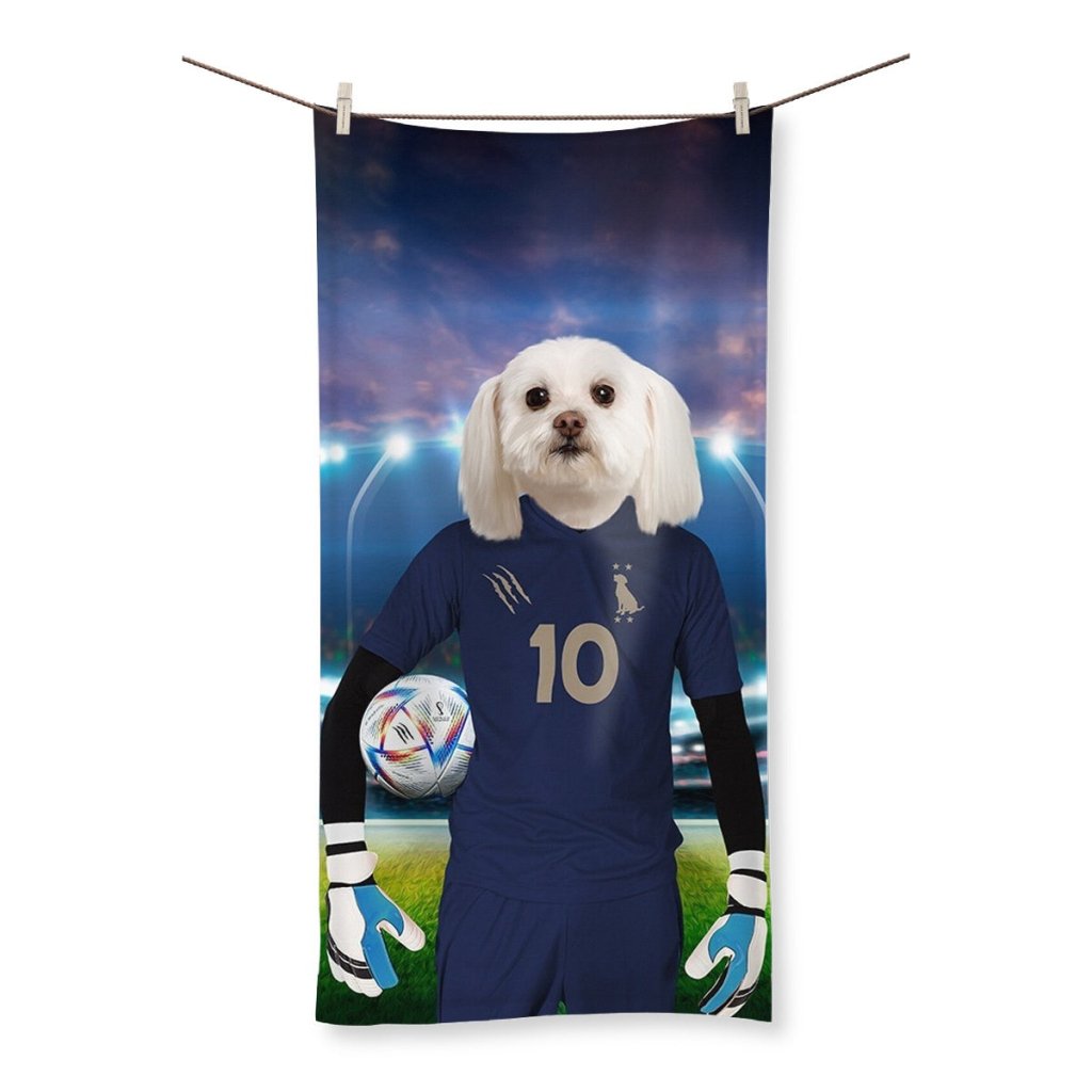 Pet Portraits | France Football Team (FIFA 2022): Custom Pet Towel | Paw & Glory