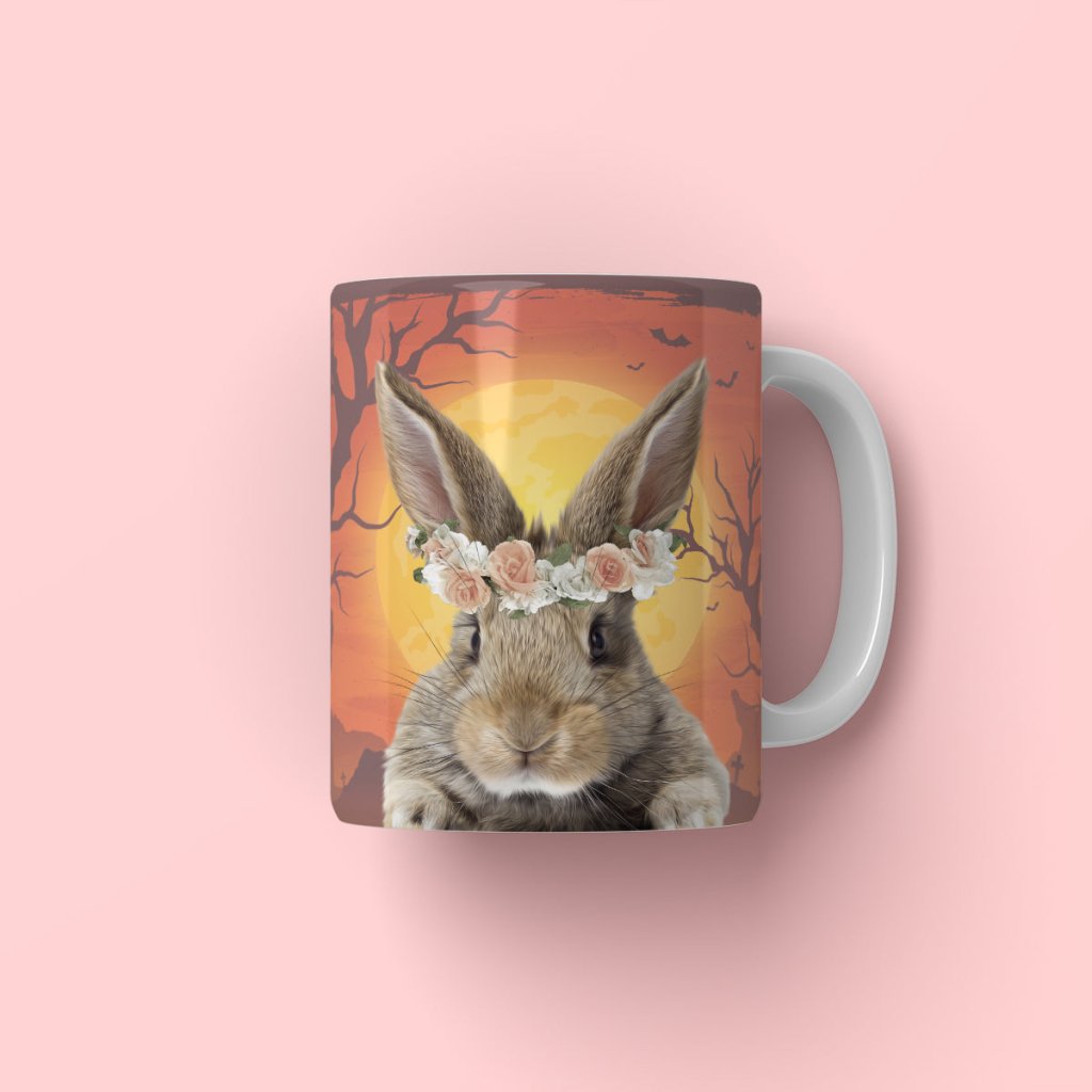 Pet Portraits | Full Blossom Crown: Minimalist Pet Coffee Mug | Paw & Glory