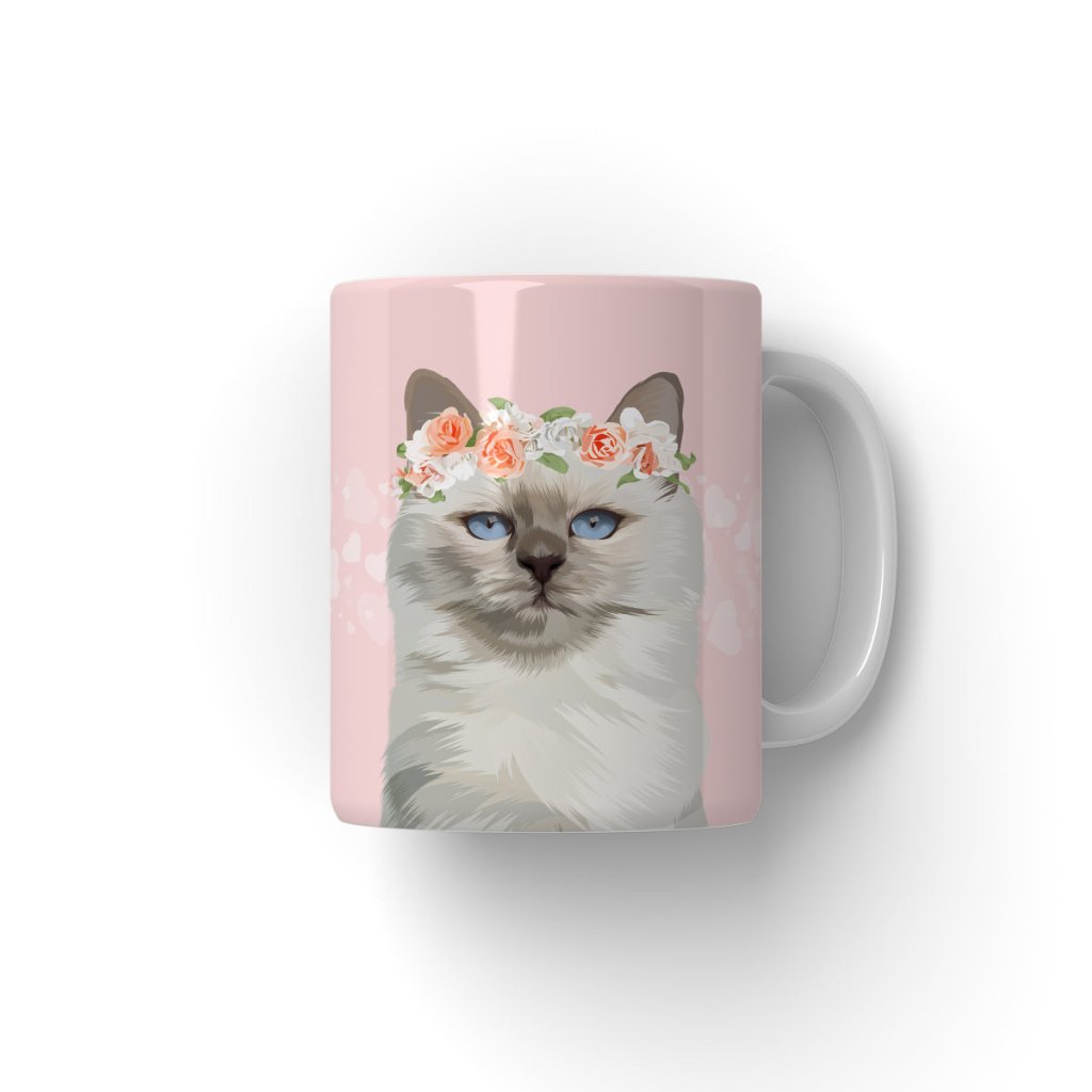 Pet Portraits | Full Blossom Crown: Modern Pet Coffee Mug | Paw & Glory