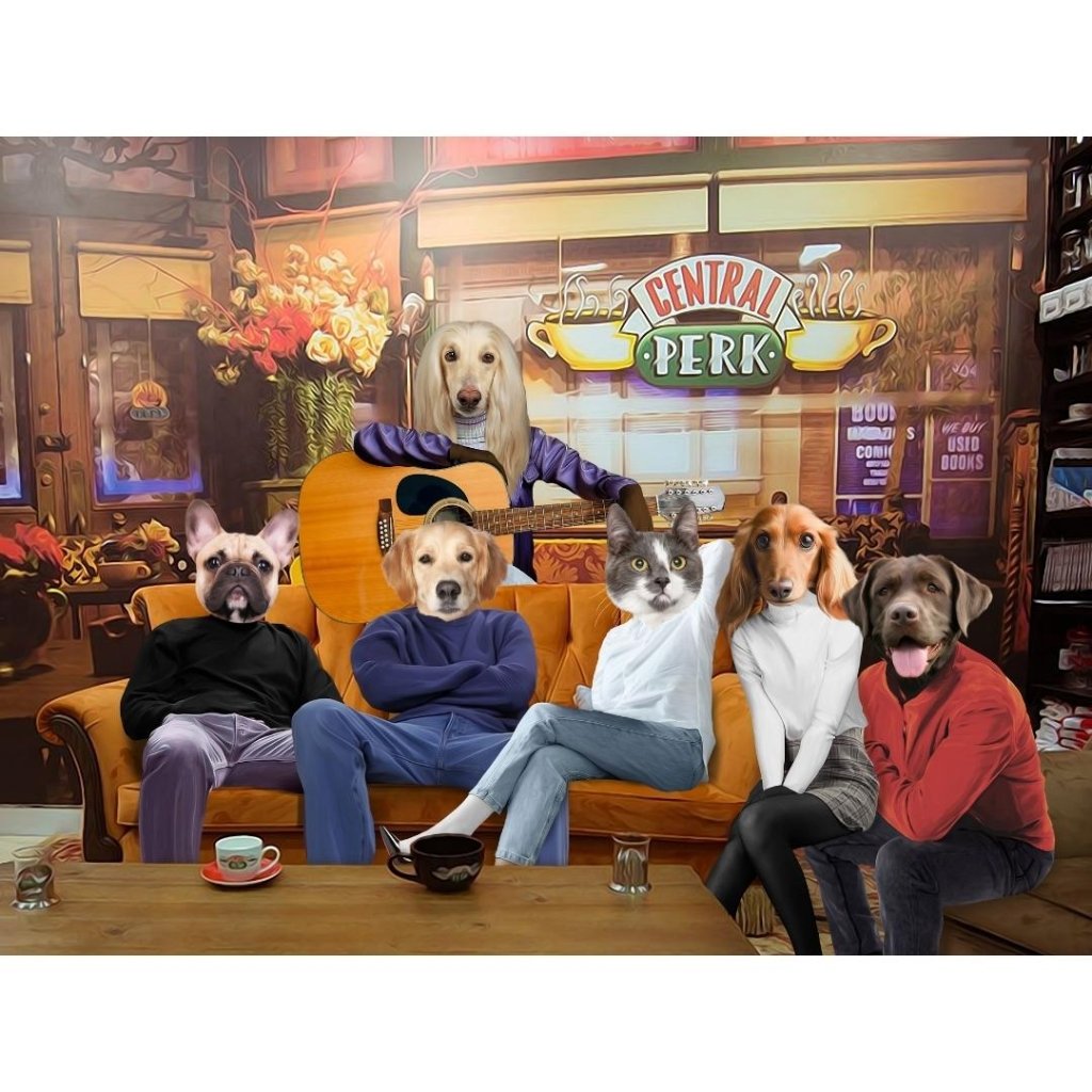 Coffee House Crew Custom Digital Download Pet Portrait | Paw & Glory