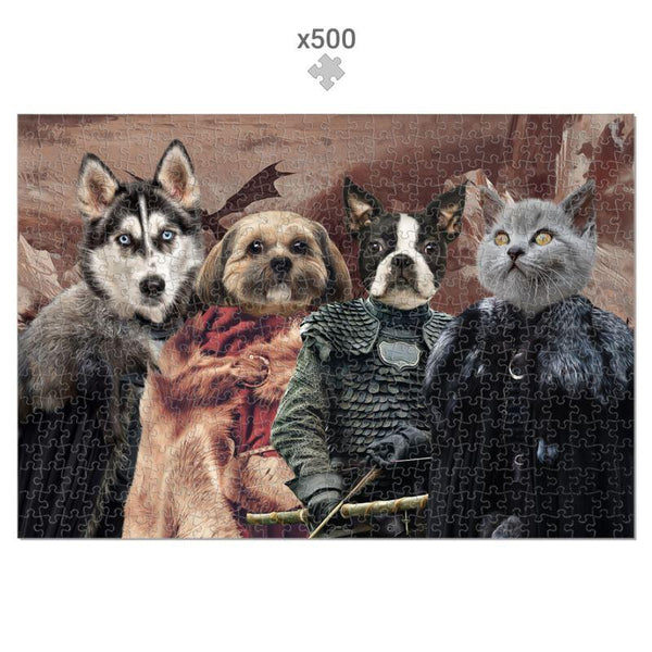 Fantasy Throne Custom Pet Puzzle | Funny Pet Portrait | Paw & Glory