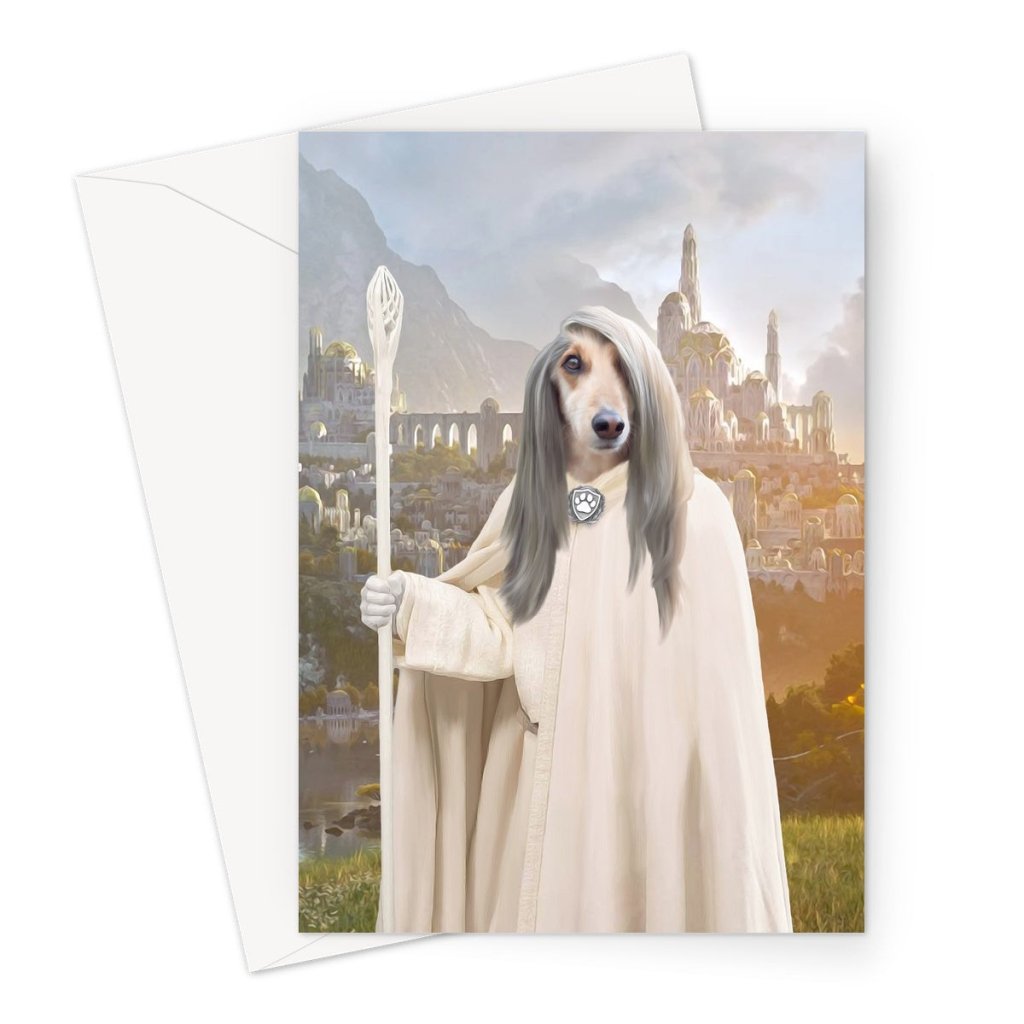 Pet Portraits | Gandalf (Lord Of The Rings Inspired): Custom Pet Greeting Card | Paw & Glory