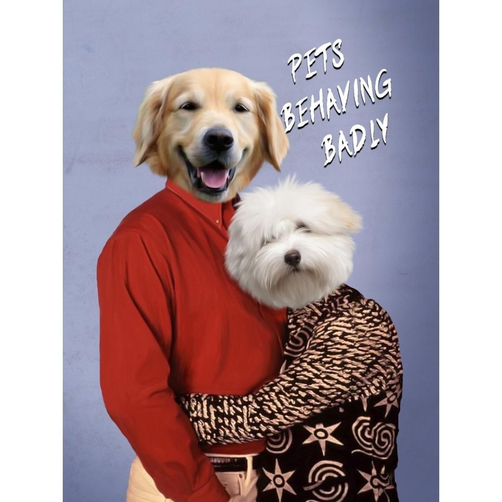 Pet Portraits | Gary & Dorothy (Men Behaving Badly Inspired): Custom Digital Download Pet Portrait | Paw & Glory