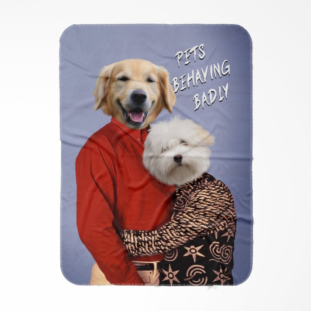 Pet Portraits | Gary & Dorothy (Men Behaving Badly Inspired): Custom Pet Blanket | Paw & Glory