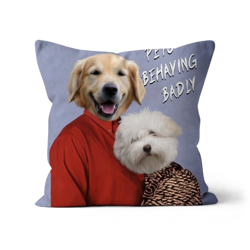 Pet Portraits | Gary & Dorothy (Men Behaving Badly Inspired): Custom Pet Pillow | Paw & Glory