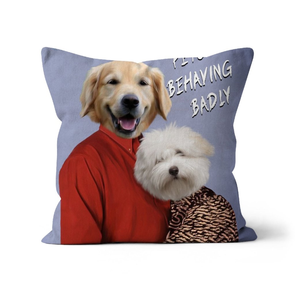 Pet Portraits | Gary & Dorothy (Men Behaving Badly Inspired): Custom Pet Pillow | Paw & Glory