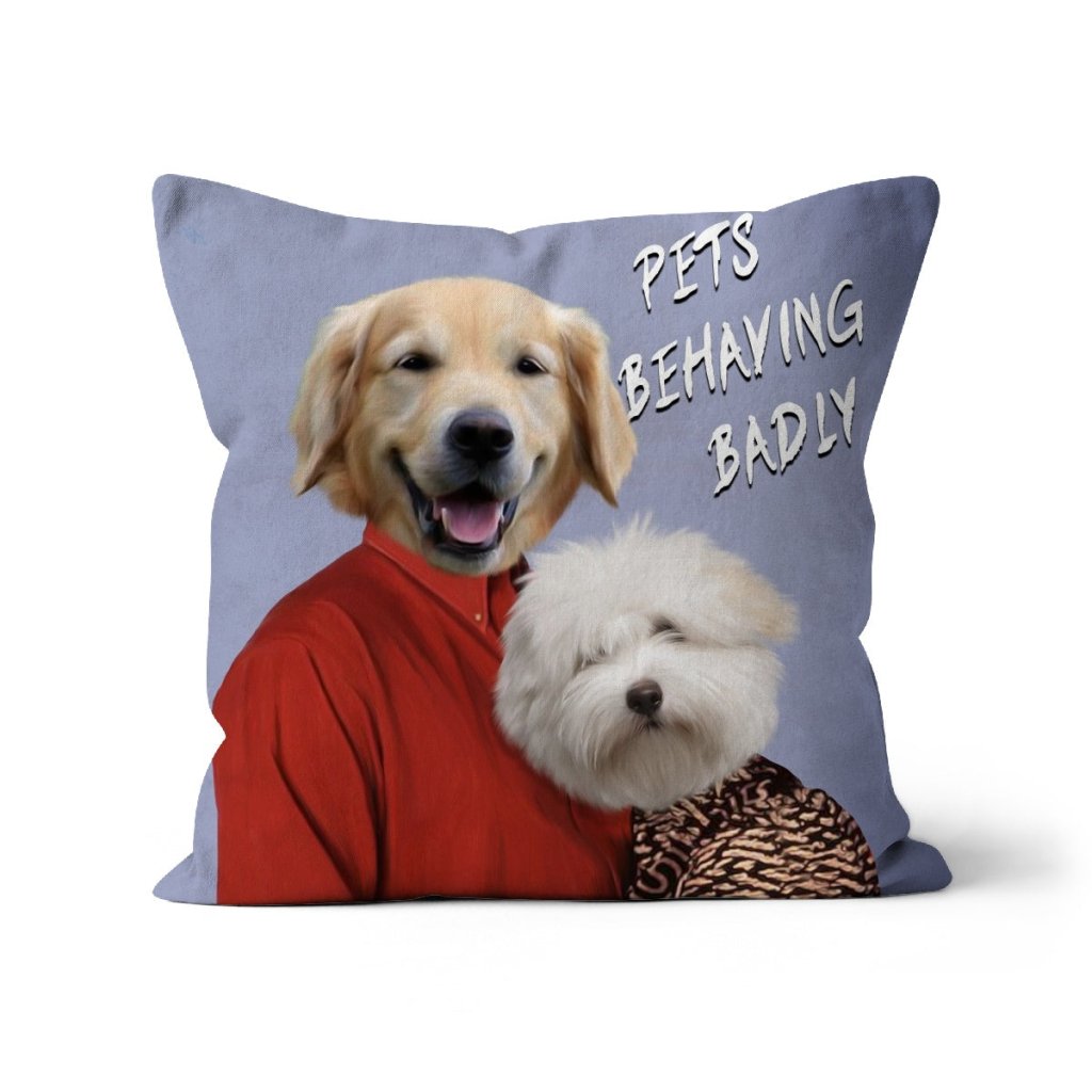 Pet Portraits | Gary & Dorothy (Men Behaving Badly Inspired): Custom Pet Pillow | Paw & Glory