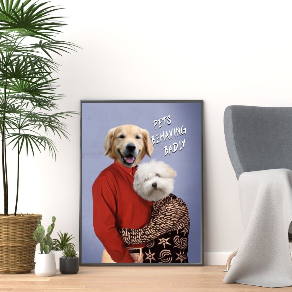 Flatshare Couple Custom Pet Portrait | Paw & Glory