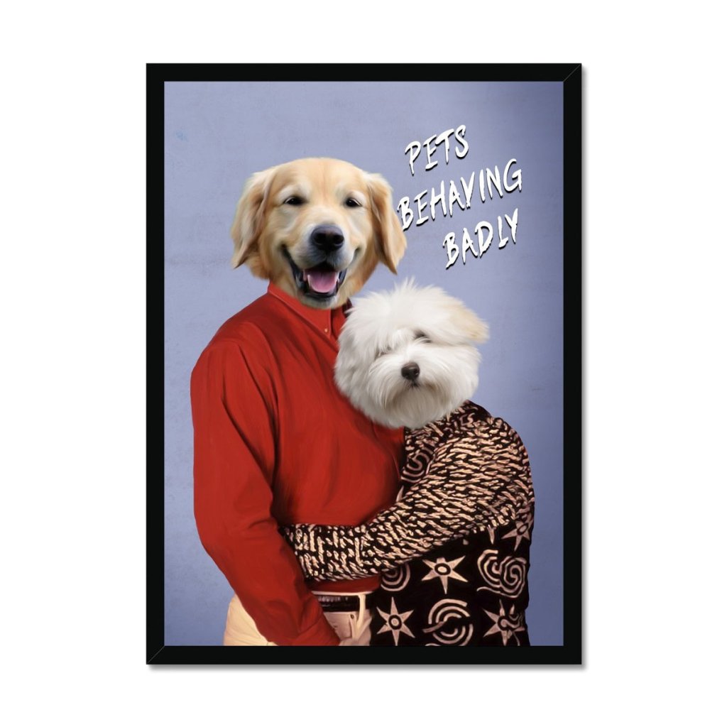 Pet Portraits | Gary & Dorothy (Men Behaving Badly Inspired): Custom Pet Portrait | Paw & Glory