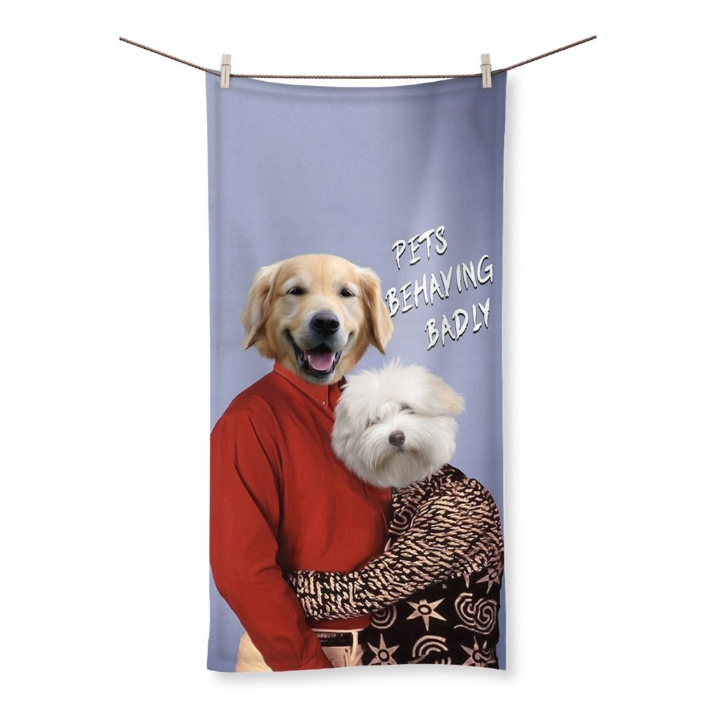 Pet Portraits | Gary & Dorothy (Men Behaving Badly Inspired): Custom Pet Towel | Paw & Glory