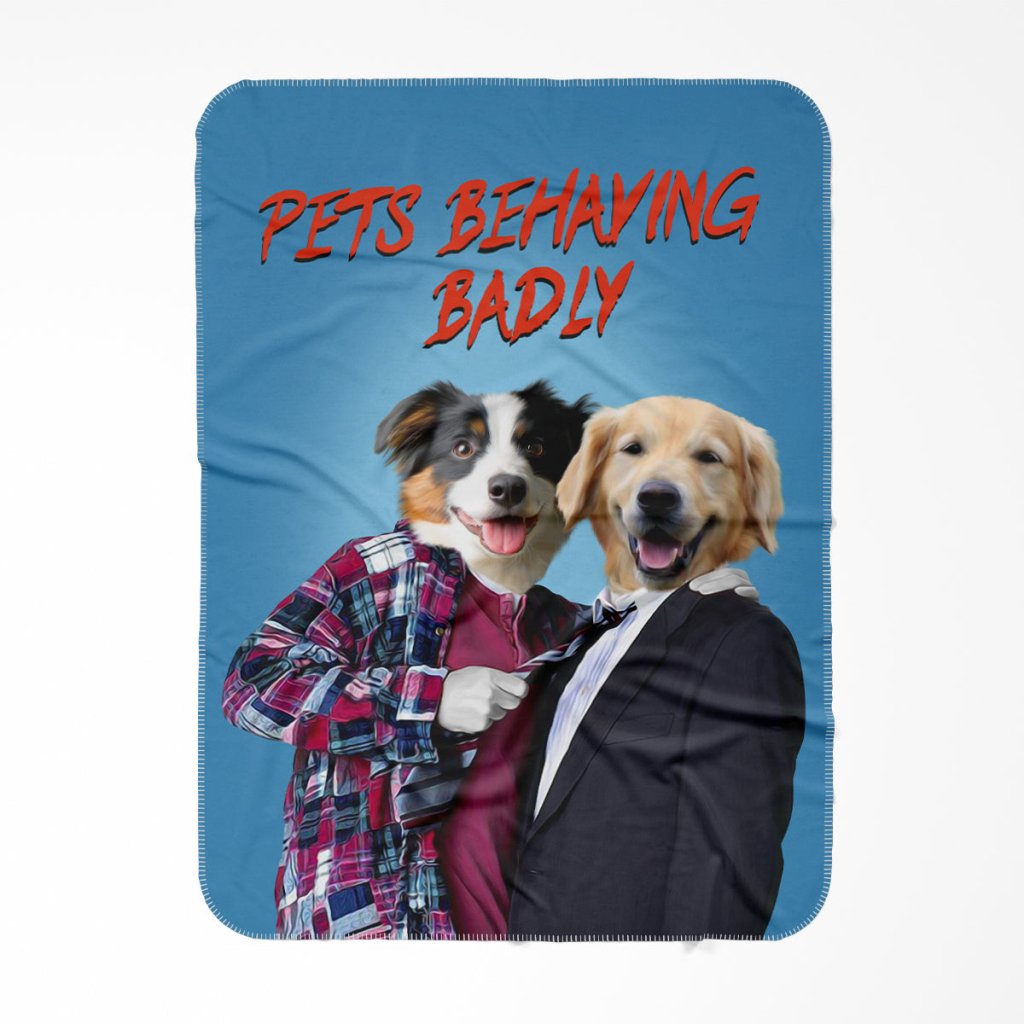 Pet Portraits | Gary & Tony (Men Behaving Badly Inspired): Custom Pet Blanket | Paw & Glory