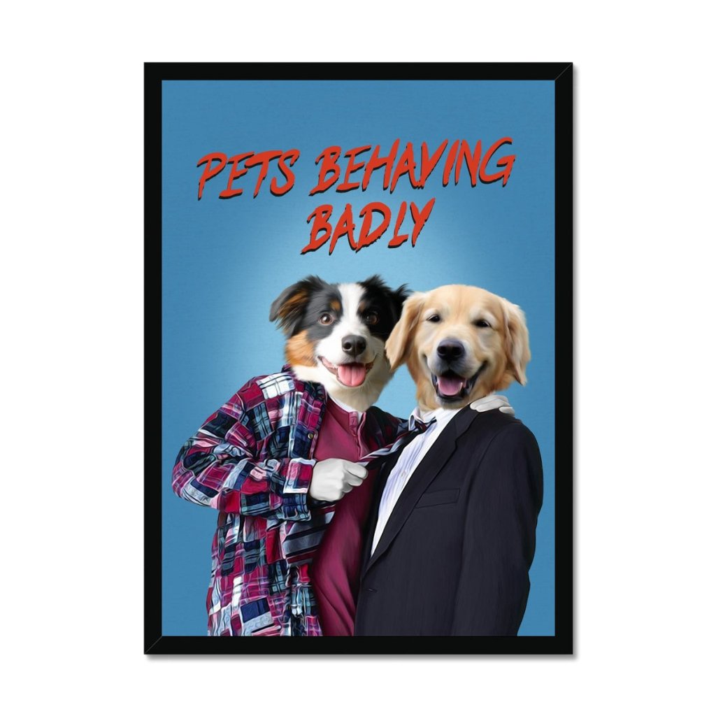 Pet Portraits | Gary & Tony (Men Behaving Badly Inspired): Custom Pet Portrait | Paw & Glory